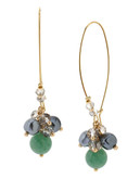 Kenneth Cole New York Green Shaky Mixed Bead Long Drop Earring - Green