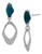 Robert Lee Morris Soho Faceted Bead Geometric Link Drop Earring Metal glass Drop Earring - Blue