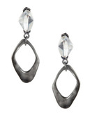 Robert Lee Morris Soho Crystal Hoop Link Drop Earrings - Crystal
