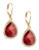 Anne Klein Dangling Faux Gem Earrings - Red
