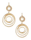 R.J. Graziano Multi Circle Drop Earrings - Gold