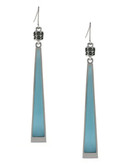 Vince Camuto Blue Steel Silver Silver Plated Epoxy glass Drop Earring - Silver
