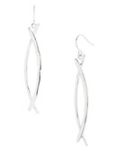 Kenneth Cole New York Silver Twist Linear Earring - Silver