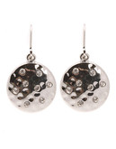 Jones New York Round Disk With Crystal Earring - Silver