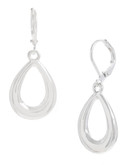 Kenneth Cole New York Small Silver Sculptural Oval Drop Earring - Silver