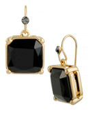 Kenneth Cole New York Deco Glam Metal Glass Drop Earring - Jet