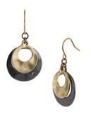 Kenneth Cole New York Double Orbital Drop Earring - Gold/Hematite
