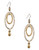 Lucky Brand Sillver/gold-tone oval orbital earrings - Two Tone Colour