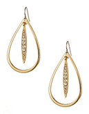 Kensie Pave Bar Teardrop Earrings - Gold