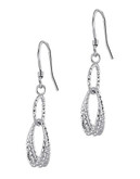 Expression Sterling Silver Oval Drop Earrings - Silver
