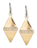 Kensie Embellished Diamond Drop Earrings - Two Tone