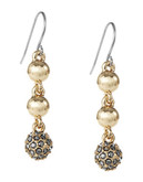 Kensie Linear Triple Drop Earrings - Gold