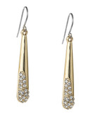 Kensie Pave Dipped Drop Earrings - Gold