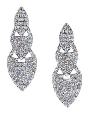 Expression Small Crystal Teardrop Earrings - Silver