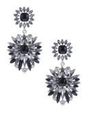 Expression Double Flower Drop Earrings - Black