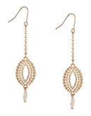 Expression Semi Precious Oval Chain Drop Earrings - Gold