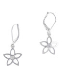 Nine West Leverback Flower Earring - Silver/Crystal