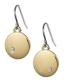 Kensie Embellished Disc Drop Earrings - Gold