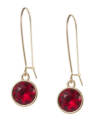 Kensie Wire Social Drop Earrings - Red