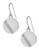 Kensie Pave Striped Disc Earrings - Silver