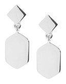 Kensie Double Geometric Drop Earrings - Silver