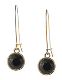 Kensie Wire Social Drop Earrings - Black
