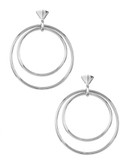 Kensie Orbital Circle Drop Earrings - Silver