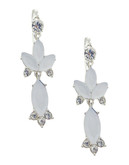 Nine West Crystal Double Drop Earrings - White