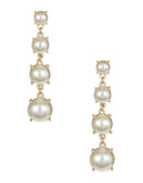 R.J. Graziano Multi Drop Pearl Earrings - White