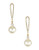 Expression Drop Pearl Pave Earrings - beige