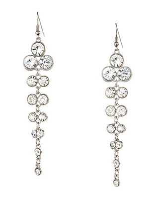 Expression Rhinestone Grape Earrings - Silver
