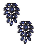 Expression Faceted Petal Drop Earrings - Navy