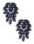 Expression Faceted Petal Drop Earrings - Navy
