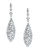 Expression Glitter Leaf Drop Earrings - Silver
