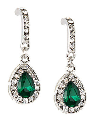 Expression Small Pave Teardrop Earrings - Green