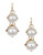 R.J. Graziano Double Drop Pearl Earrings - Pearl