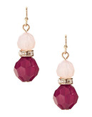 Expression Honey Comb Bead Drop Earrings - red