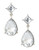 Expression Faceted Stone Drop Earrings - Silver