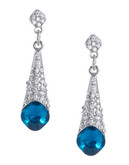 Expression Pave Stone Teardrop Earrings - Blue