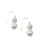 Cezanne Double Drop Fireball And Pearl Fish Hook Earring - White