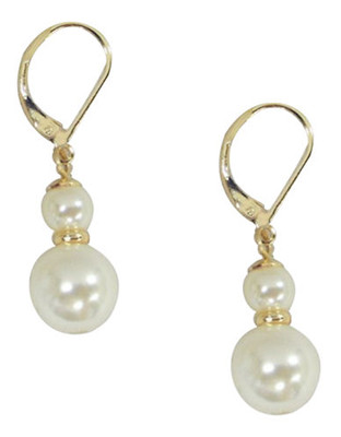 Cezanne Double Pearl Earring - Ivory