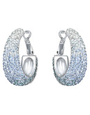 Swarovski Abstract Pierced Hoop Earrings - Silver