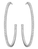Swarovski Pierced Earrings Hoops - Silver