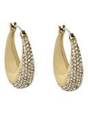 Michael Kors Gold Tone Clear Pave Hoop Earrings - Gold