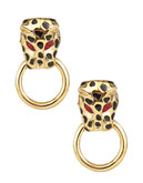 Kenneth Jay Lane Leopard Hoop Earrings - Gold