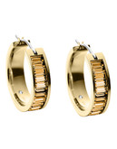 Michael Kors Gold Tone With Colorado Topaz Baguettes Small Hoop Earring - Gold