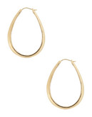 Nadri Gold 2 inch Tapered  Elongated Hoop - Gold