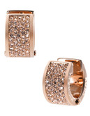Michael Kors Rose Gold Tone Clear Crystal Pave Huggie Earring - ROSE GOLD