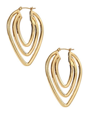 Trina Turk Triple Pointed Hoop Earrings - Gold