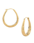 Nadri Gold 1 inch Tapered Elongated  Hoop - Gold
